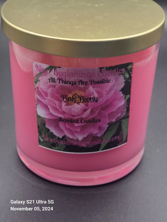 Pink peony Candle