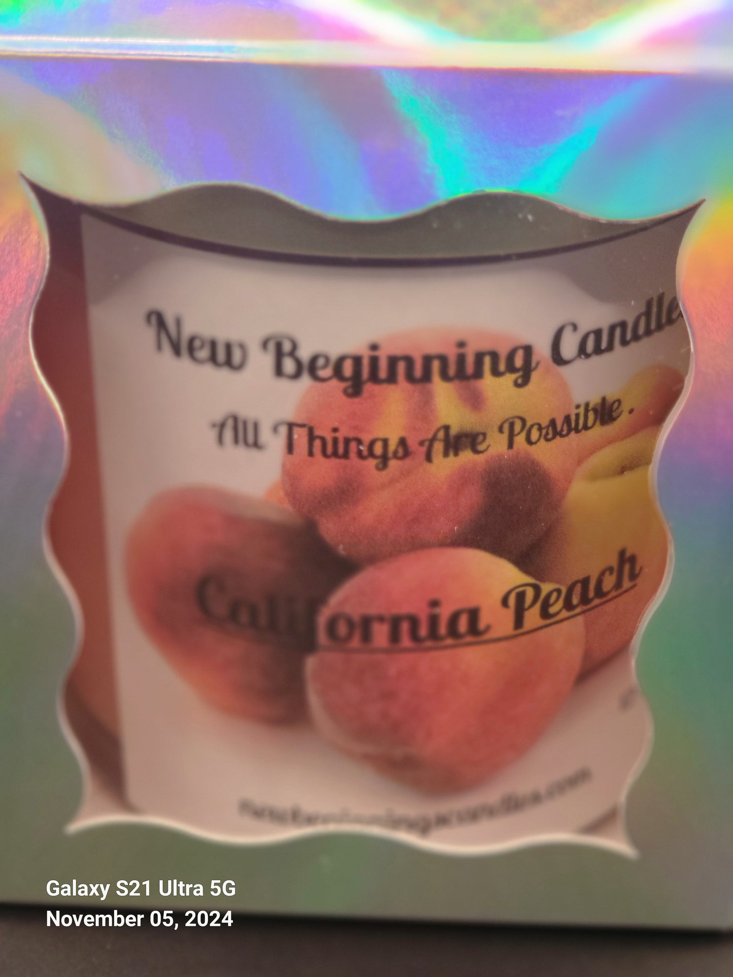 California peach scented Candle