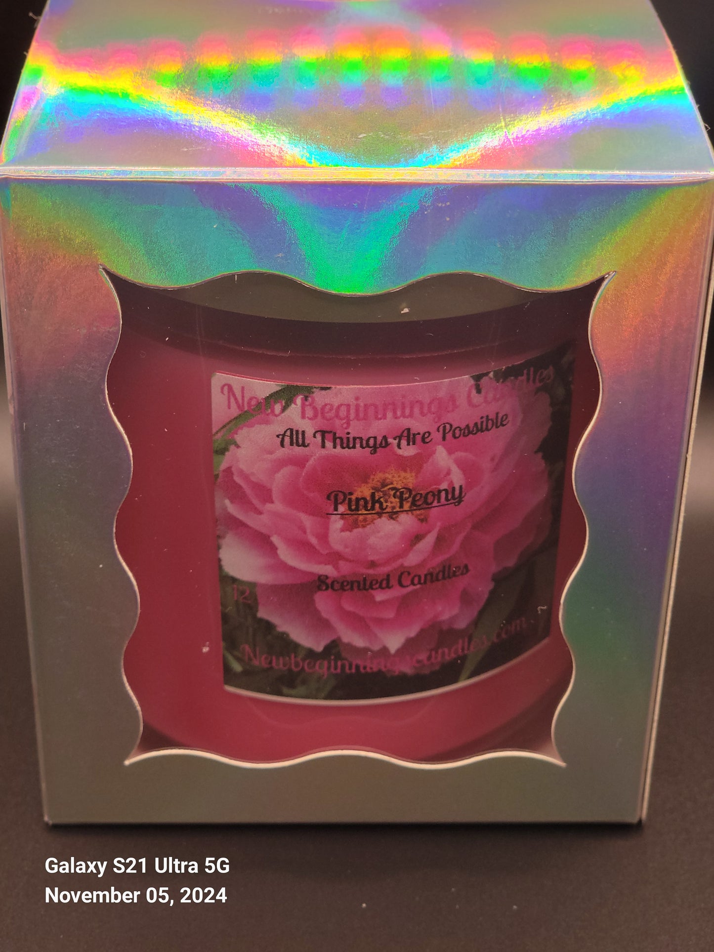 Pink peony Candle